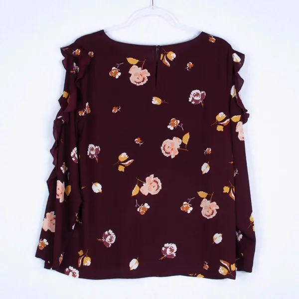 1. State Floral Ruffle‎ Blouse Size Medium - Image 8