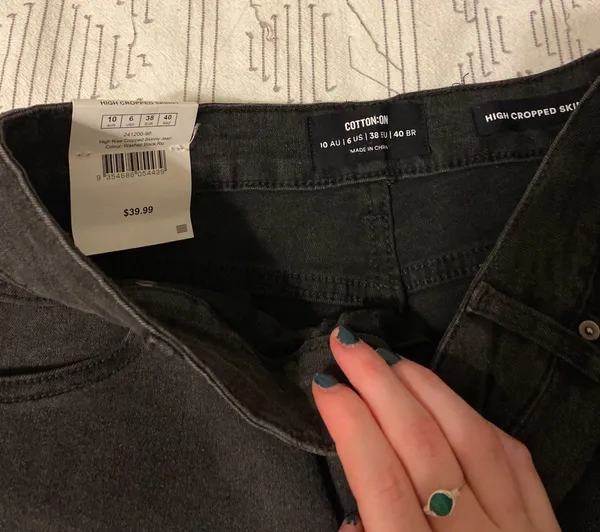 Black High Waisted Skinny Jeans - Image 4