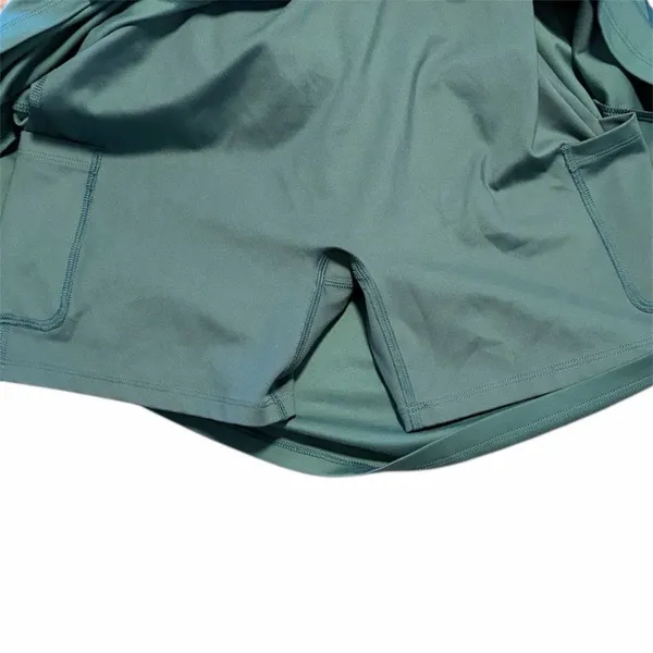 Girlfriend Collective Lola Alpine Green V-Neck Dress - Image 4