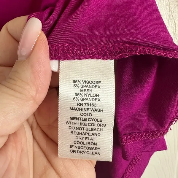 Women's Fuchsia Shirt with Sheer Panels, Size Medium - Image 8