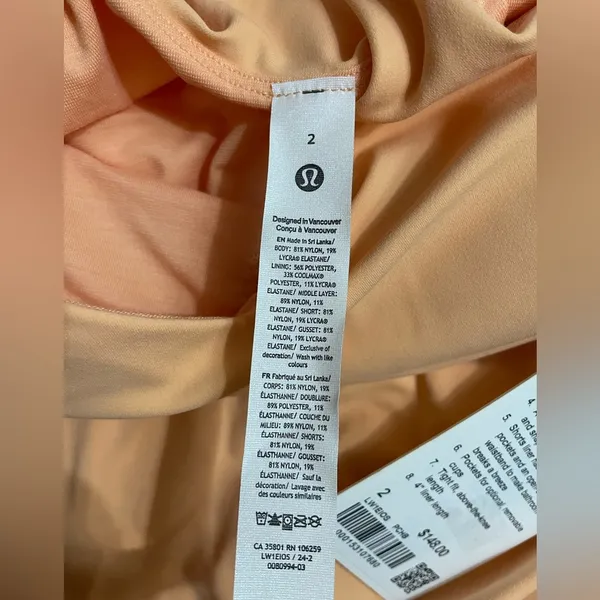 NEW Lululemon Align Dress Peach Bellini Built in Shorts Butterly Soft Size 2 - Image 11