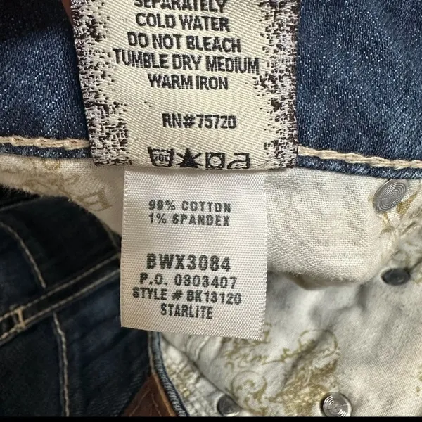 BKE Buckle‎ Denim Capri Cropped Jeans Starlite Thick Stitch Women Sz 28 - Image 11