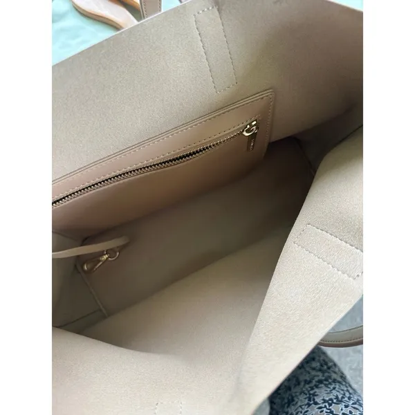 Samara Anthropologie Buttery Soft Vegan Leather Suede Interior Everyday Tote Bag - Image 4
