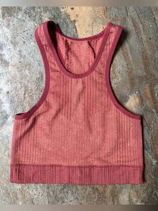 Nike City Ready Dri-fit Jacquard-Knit Sports Bra Women's Size XS Peach - Image 2