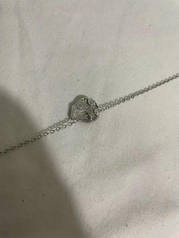 Silver Tone Fish Pendant Necklace Clear Rhinestone Accent 18" Chain Gift Box - Image 5
