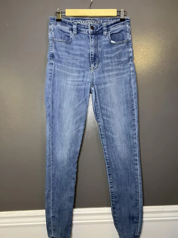 American Eagle Outfitters Highest Rise Jegging Jeans Womens 8 Med Wash Stretch - Image 2