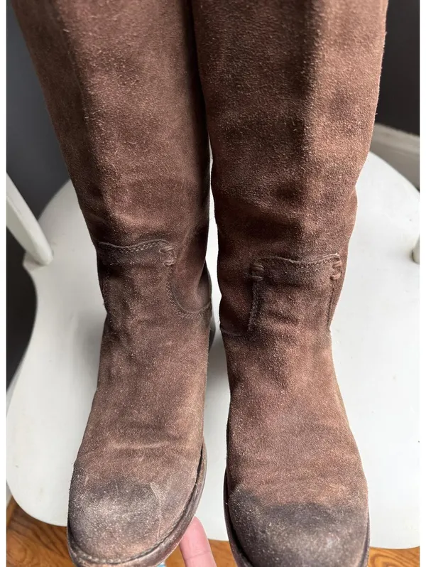 Frye Elena Brown Suede Riding Boots size 8B - Image 7