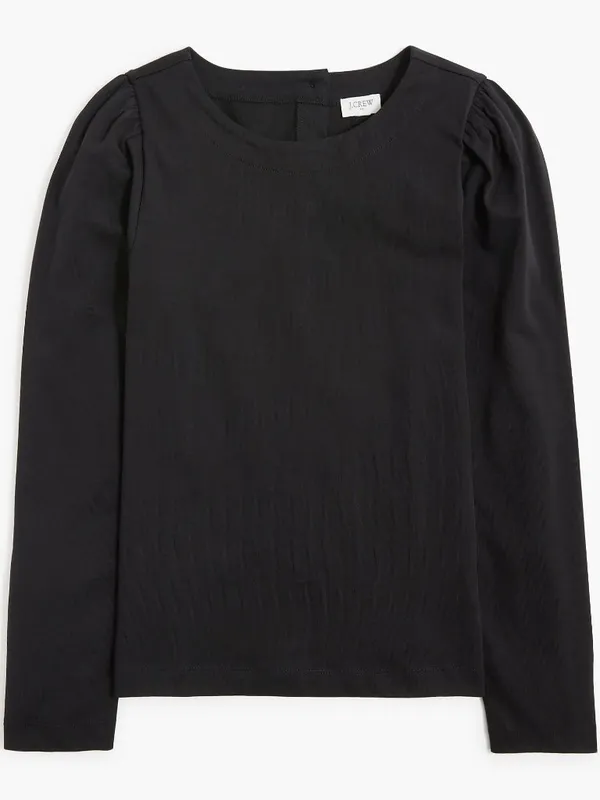 NWT J. Crew Size Small Black Puff Sleeve 100% Cotton Button Back Top NEW - Image 4
