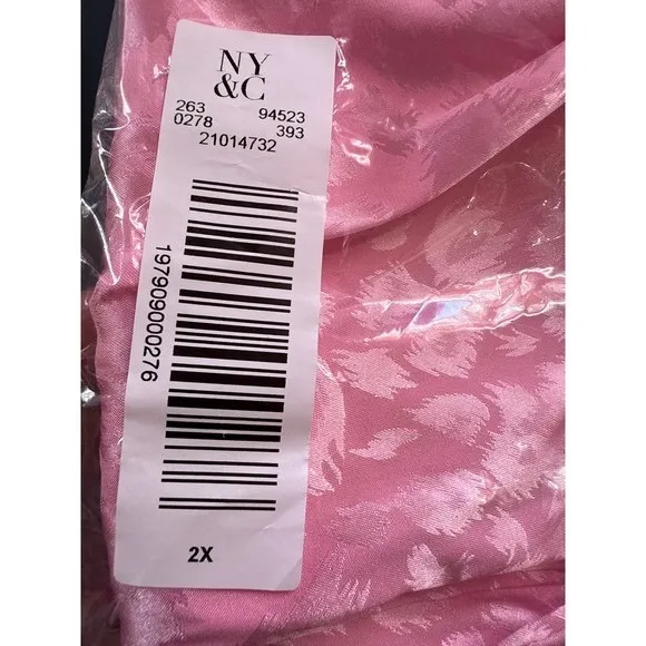 NY & C 2X Pink Leopard Print High Waist Wide Leg‎ Dressy Pants - Image 5