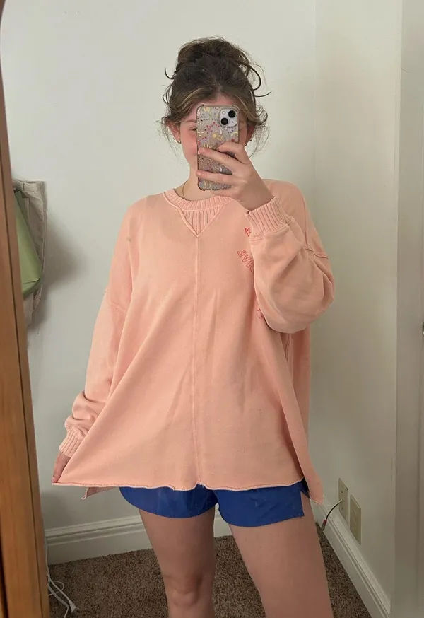 Aerie Pink Crewneck Oversized Small - Image 2