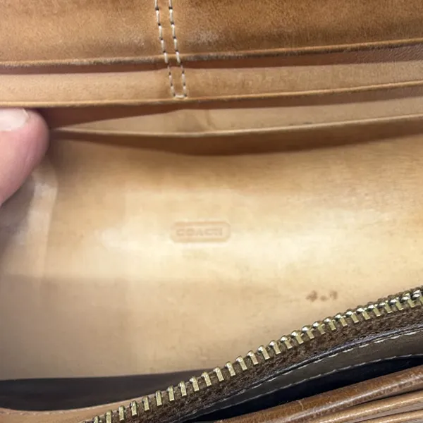 Coach Signature C Canvas Brown Flap Wallet - Image 5