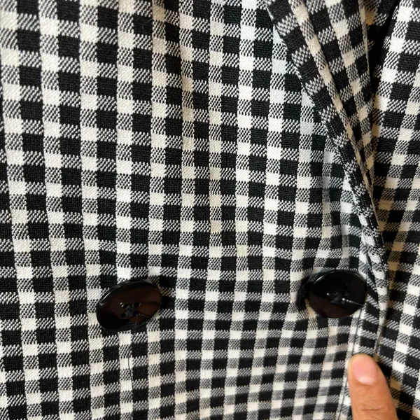 Maeve Longline Check Blazer‎ Size XS Black Plaid Gingham Classic Office - Image 3