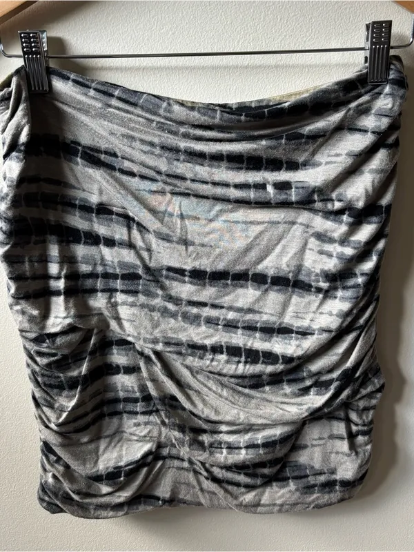 Free People Army Green, Beige and Black Tie-Dye Ruched Tube Top - Image 6