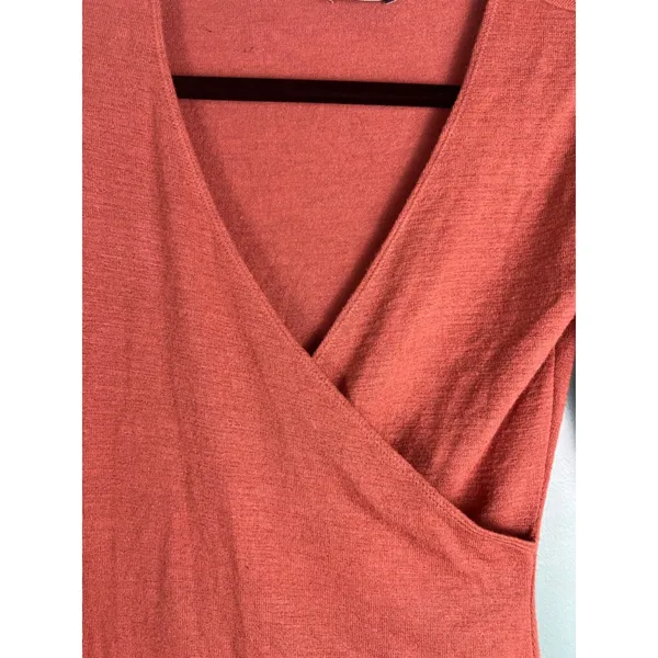 Women's Wilfred Free Rust Wrap Long Sleeve Bodysuit S Hari Aritzia - Image 3
