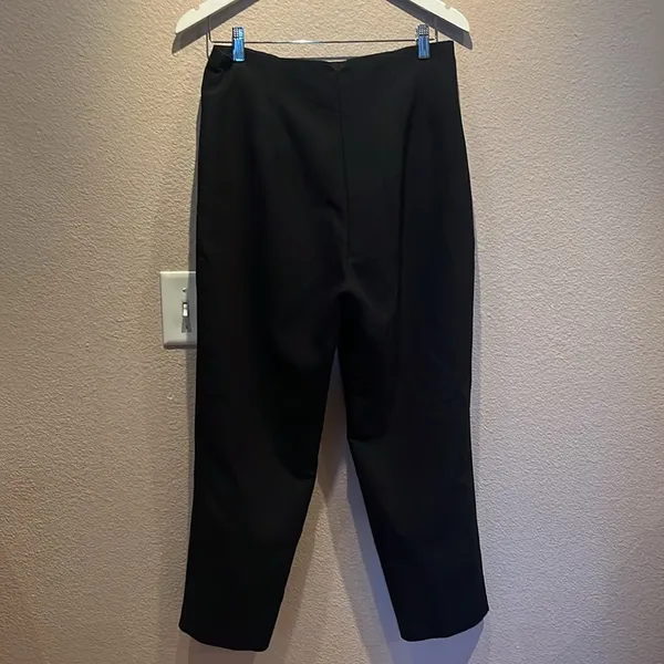 Zara Women’s Cropped Trousers Slacks Pants Size Large NotchBack Black - Image 5