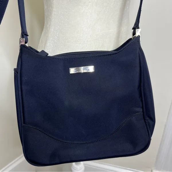 Vintage Strada Navy Blue Purse Handbag Crossbody Several Compartments - Image 2