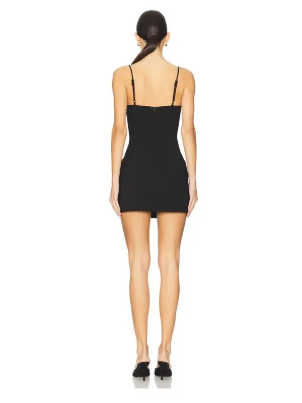 MORE TO COME Marie Mini Dress in Black Rhinestone Bows - Image 2