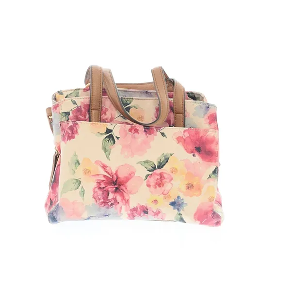 Rosetti Floral Satchel Crossbody Bag Pink Cream Watercolor Purse Shoulder Tote - Image 2
