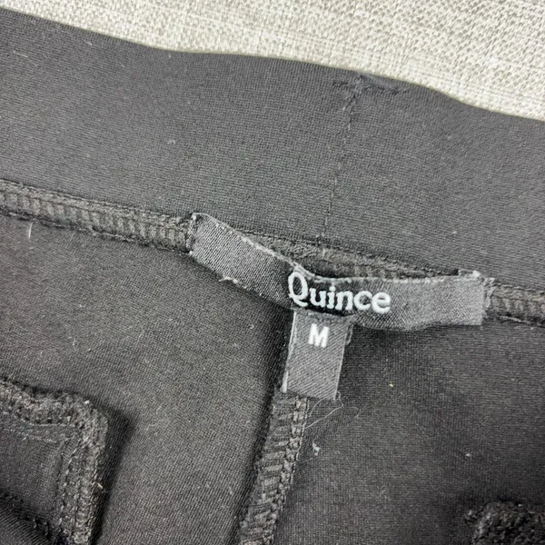 Quince Ultra Stretch Ponte Bootcut Pants Womens Medium Black Pull On Office Work - Image 2