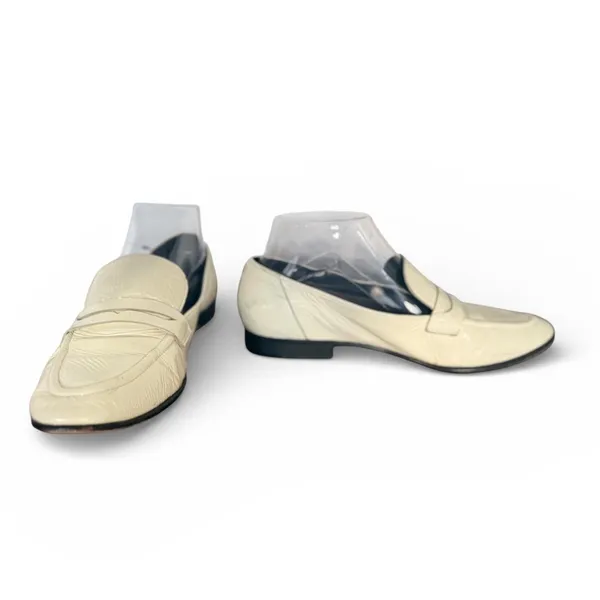Kate Spade New York Cream Patent Leather Penny Loafers Flats Size 6.5M Off White - Image 2