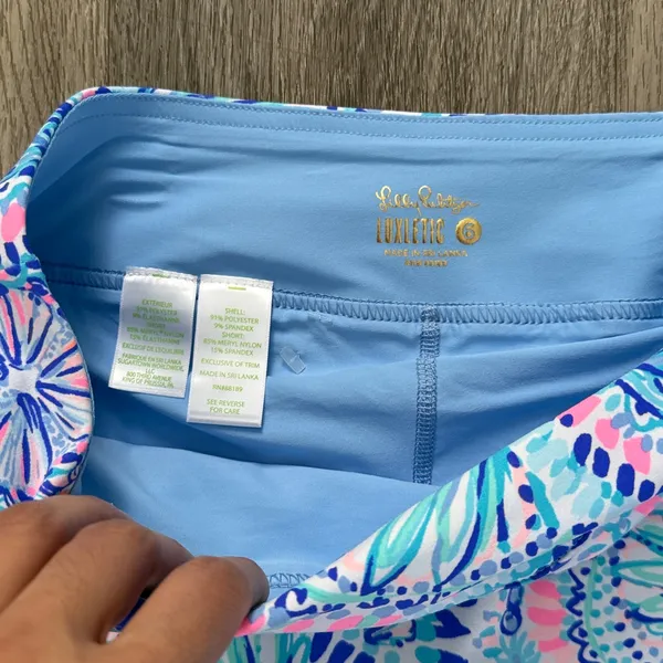 Lilly Pulitzer Skort Size 6 in Blue and Pink Patterned Mini Skirt Luxletic - Image 5
