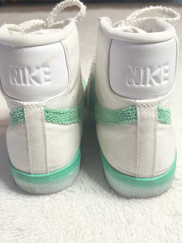 Nike Blazer Mid '77 Green Fade Chenille Swoosh Gum Sole High-Top Sneakers Size 9 - Image 10