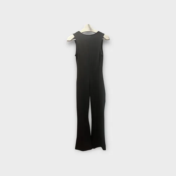 SheIn Women’s Sleeveless Fared Jumpsuit Black Athleisure Goth Yoga Workout Small - Image 3