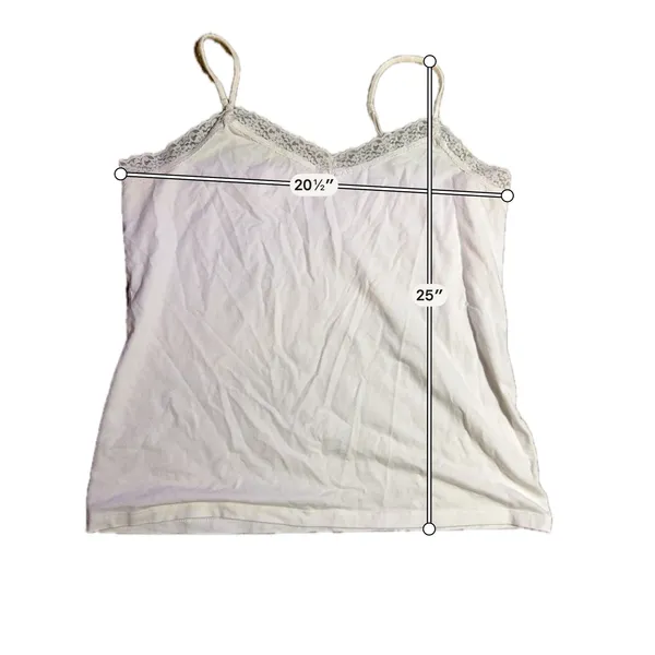 Merona White Lace Trim Camisole Tank Top‎ Womens XL Adjustable Spaghetti Straps - Image 3