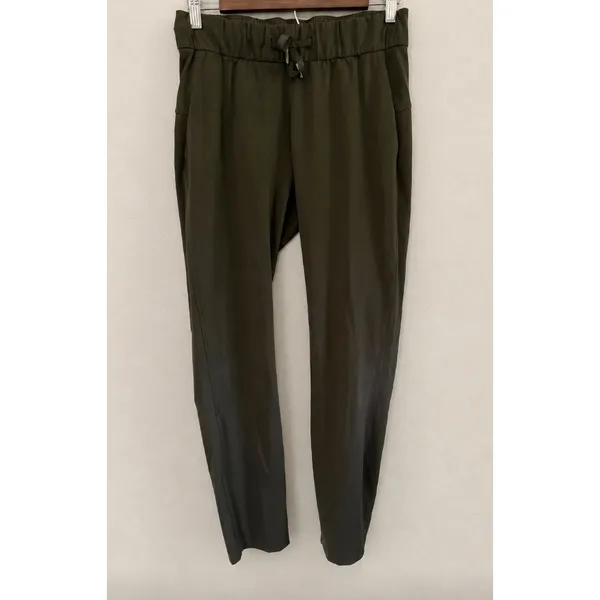 Lululemon On the Fly 7/8 Pant Dark Olive Green Luxtreme Drawstring Trousers Sz 4 - Image 3