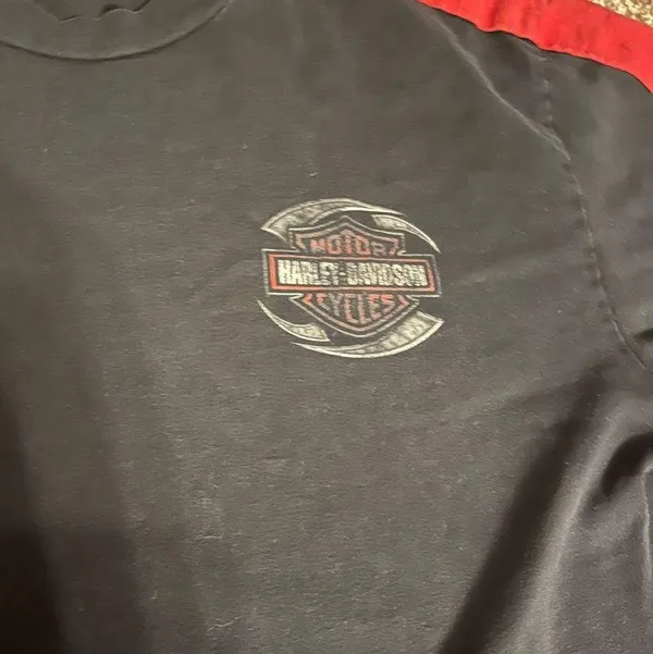 Black, Red, White, and Orange Harley Davidson Motorcycles Long-sleeve Shirt - Image 3