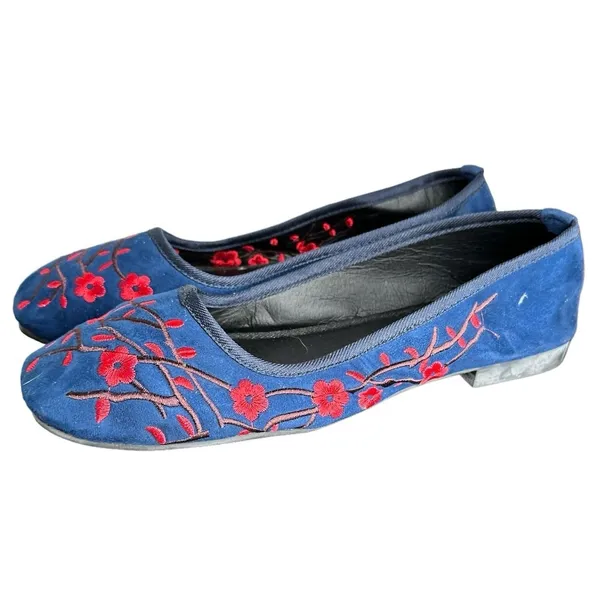Embroidered Flats‎ Blue Size 11 - Image 4