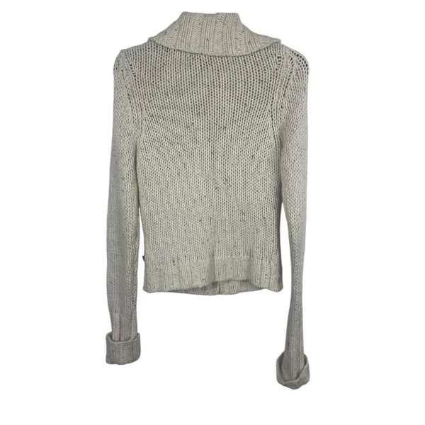 Abercrombie & Fitch Lambswool Chunky Knit Cardigan Sweater Cream VTG Y2K READ - Image 6