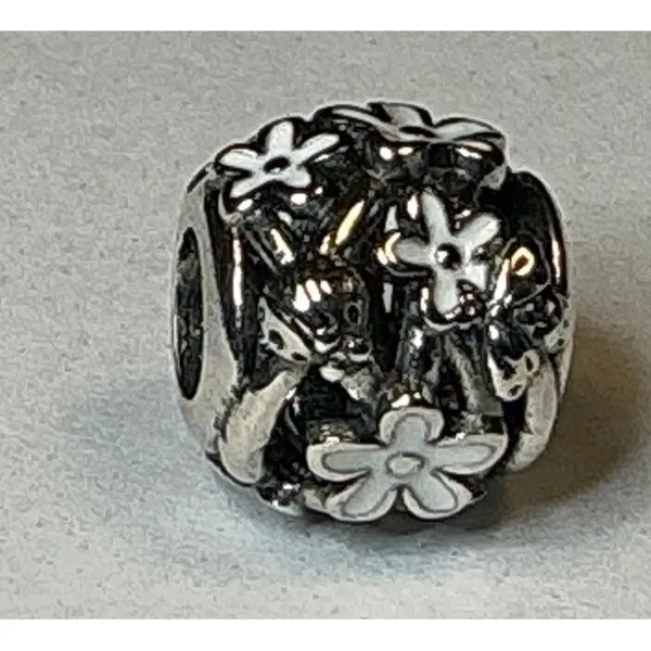 Pandora White Enamel Daisy Meadow Charm S925 ALE Sterling Silver Floral Bead - Image 4