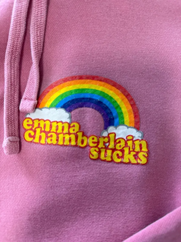 Oversized Pink Emma Chamberlain Hoodie Size L - Image 3