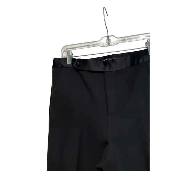 Zara Women's Black Tuxedo Dress Pants Satin Waistband Size L - Image 6