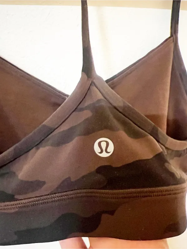 Lululemon Women's Camouflage Y Back Sports Bra - Black & Brown - Image 6