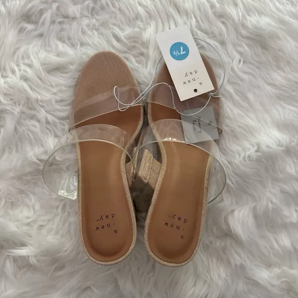 A New Day Ansel Double Band Open Toe Wedge Heels Size 7.5 - Image 6