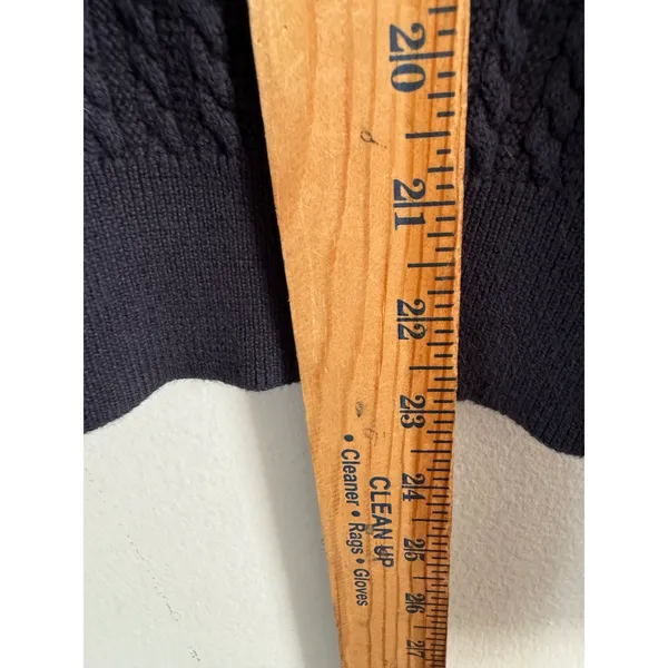 Ralph Lauren Polo Golf Navy Blue Cable Knit Turtleneck Cotton Sweater Large - Image 4