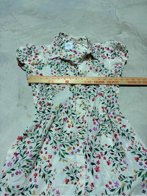 Misa Los Angeles Cream Floral Button-Front Maxi Dress small - Image 5