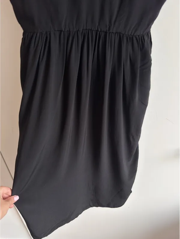 & Other Stories Black Tie Strap Midi Dress V Neck Sleeveless Size 0 EUR 32 - Image 7