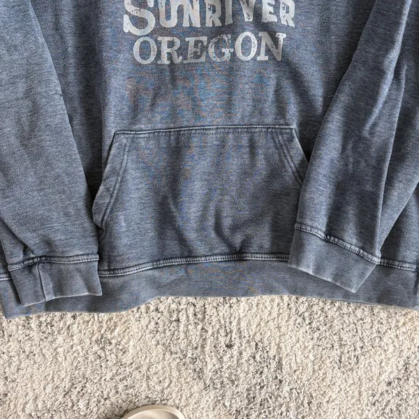Sunriver Oregon Hoodie Sweatshirt Heather Blue XL - Image 4