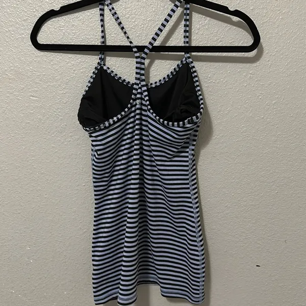 Lululemon Power Y Tank *Luon Parallel Stripe black and purple . New without tags - Image 3