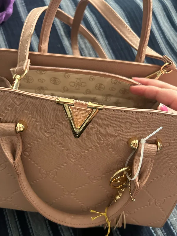 Grossi Nude Embossed Satchel Handbag - Image 6