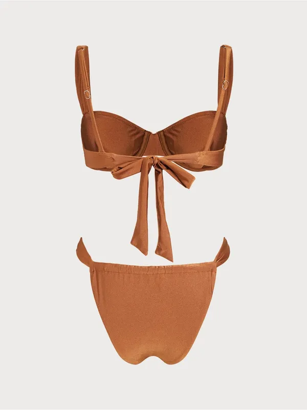 Rihoas Caramel Sweetheart Neck Underwire Bikini Set - Image 4