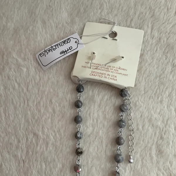 Pomina Gray Beaded Necklace with Medallion - Image 6