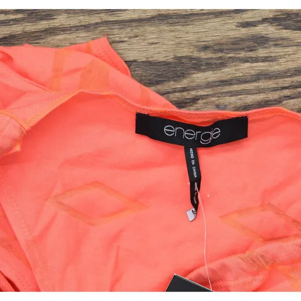 NWT Energie Active Juniors Diana Cowl-Neck Burnout Tank Top Fiery Coral Pink XL - Image 6
