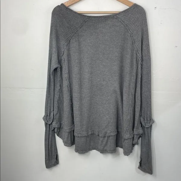 Free People We The Free Laguna Thermal Tunic Top Gray Size Medium oversized - Image 12