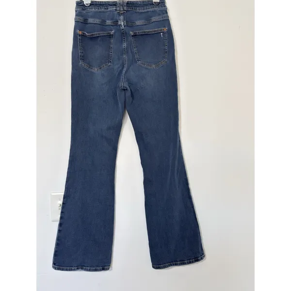 Anthropologie Pilcro The Icon Flare Jeans Women's Size 30 Blue Patch Pockets Y2K - Image 4