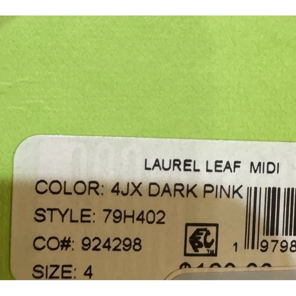 Sam Edelman Laurel Leaf Embroidered Mesh Midi Dress Size 4 Pink Magenta - Image 9