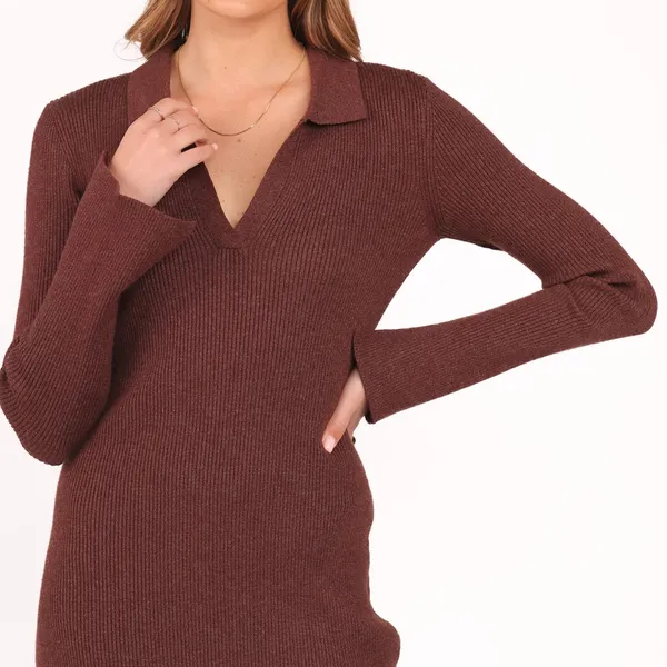 Petal & Pup Brown Makenna Knit Dress MIDI NWT Size S / M - Image 3